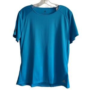 ADIDAS Short Sleeve Crew Neck‎ "Run It" Tech Tee Blue Women's Size Large NWT/NEW